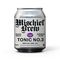 BV Soft Drink TONIC NO.3 Green Olive, Herbs, Salt Can 250ml (4 Packs) Box of 24 'Mischief Brew'