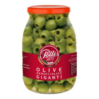 CN Olives Green Pitted Glass 1000gr Box of 6 'Polli'